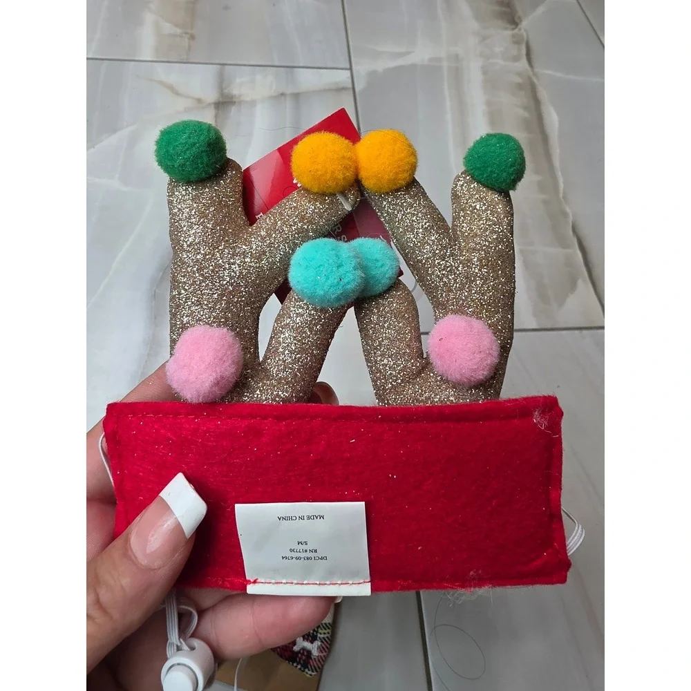 Mud Pie Target Christmas Dog Collar Accessories Bows and Reindeer Antlers Set A2